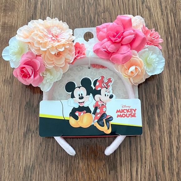 Disney Accessories - Disney Flowers Floral Minnie Mouse Mickey Mouse Ears Headband New